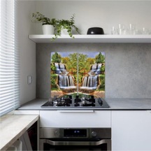 Dekoratif Cam Ocak Koruyucu ve Kesim Tahtası Şelale 60Cm X 52Cm 2