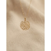 925 Ayar Gümüş Yuvarlak Ayetel Kürsili Dua Kolye.rose.gold.rodaj Renk Seçeneği