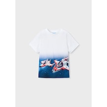 Mayoral Erkek Çocuk Desenli T-shirt - 03071 Beyaz