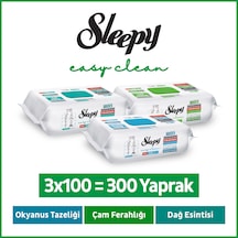 Sleepy Doğa Serisi Yüzey Temizlik Havlusu Mendili Çam+Okyanus+Dağ Esintisi 3x100 (300 Yaprak)