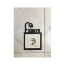 Siyah Ahşap Banyo Priz Çerçevesi - Priz Kenarı Ev Dekorasyon Wc Için Duvar Dekoru Ahşap Siyah