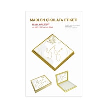 Madlen Çikolata Etiketi Kare 3,5x3,5 Cm 80 Adet Tabaka Şeklinde +