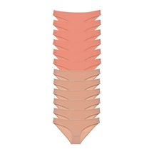 Royaleks 12 adet Süper Eko Set Likralı Kadın Slip Külot Pudra Ten RYL-EKO11021 Pudra