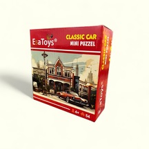 Esatoys Ahşap Classic Car Mini Puzzle 4 Yaş 54 Parça