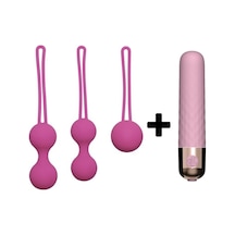 Carmine 3 Farklı Ağırlıkta Vajinal Anal Kegel Toplar Ve 10 Modlu Mini Vibratör