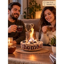Technow Home-200c Cam Hazneli Masa Şömine Ateş Çukuru 500ml Bioetanol+hazne+söndürme Kapağı