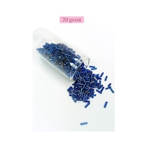 Uzun Boru Kesme Boncuk Çap 2mm Uzunluk 10 Mm - 20 Gram - Lacivert - Bnc233