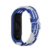 Butam Bilişim Xiaomi Mi Band 5 Uyumlu Krd-49 Örgü Kordon-mavi-beyaz