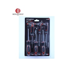 Worldforce 11471 6'lı 200 MM Torx Tornavida Seti S2 Çelik Profesyonel Alet T10T15T20T25T27T30