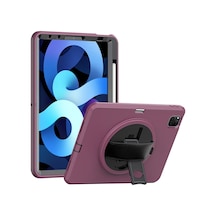 İpad Pro 11 2018 Kılıf Hand Strap Tablet Kılıfı - Mürdüm Arka Kapak