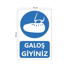Metal Galoş Giyiniz 30 Cm X 40 Cm A3 Büyüklüğünde Uyarı Levhası Yönlendirme Tabelası