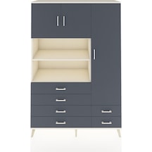 Hyperion Dolap 9 Raflı 6 Çekmeceli 3 Kapaklı 132x44x195 Aytaşı-antrasit/antrasit Antrasıt/antrasıt