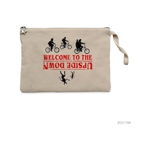 Stranger Things Wellcome Upside Down Krem Clutch Astarlı Cüzdan / El Çantası