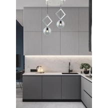 Tt015-2 Kr Tt Aydınlatma Krom Kaplama Füme Camlı 2 Li Avize