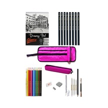 A5 Çizim Defteri 120 Gr 50 Yp Tombow Monor Dereceli Kalem Faber Aquarel Çantalı Çizim Seti