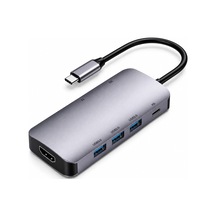 Hp-b17 7-in-1 Type-c Usb-c Hub Hdmı + 3x Usb 3.0 + Sd/tf Kart Okuyucu + Type-c Pd Girişli Adaptör