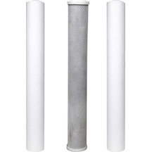 Su Arıtma 20 Inch 5 Micron Tortu + B. Aktif Karbon + Tortu Filtre 455233643