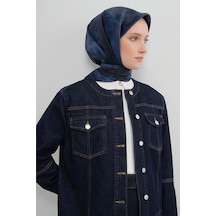 Armine Sura Saf İpek Eşarp 9501 - 86 Lacivert Armür Desen lacivert