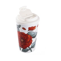 Tnt-8695835414027-gınger Kfy-zs001bcck-kake Beyaz Çiçek Desenli Paslanmaz Çelik Termos Bardak 380ml