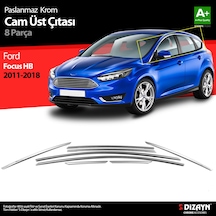 S-Dizayn Ford Focus 3 Hb Krom Cam Üst Çıtası 8 Prç 2011-2018