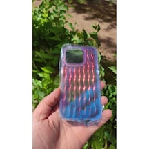 Apple iPhone 15 Pro Uyumlu,  Renkli Cam Kılıf
