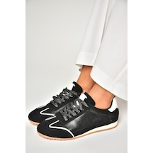 Fox Shoes U820730509 Siyah Kadın Spor Ayakkabı Sneakers Siyah-suni Deri Çok Renkli
