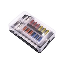 1 Giriş 12 Çıkışlı Bağımsız Polarite Sigorta Kutusu, Led Gösterge İle, 32v Dc, 30a Maksimum Devre, Pc+pbt Malzeme 20 20