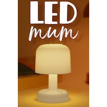 Led Mum İskandinav Tip Pil Dahil Dumansız Alev Ledli Yapay Dekoratif Mum Dekor Işığı Beyaz Pt427 Sarı