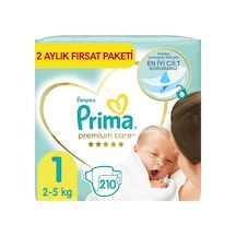 Prima Bebek Bezi Premium Care 1 Numara Yenidoğan Aylık Fırsat Paket 210’lu 3'lü