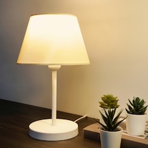 Homing Krem Kumaş Beyaz Gövdeli Abajur Ayd-3121 Ekru