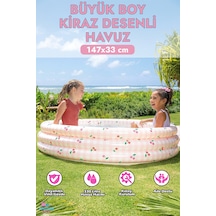 Intex Kiraz Desenli Şişme Havuz 147x33 Cm - 3 Halka Dayanıklı Pvc Bahçe Havuzu