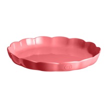 Emile Henry Made İn France Seramik Yuvarlak Tart Tabağı, Madeleine Koleksiyonu. 31 Cm X 4,1 Cm, Gül Şekeri Çok Renkli