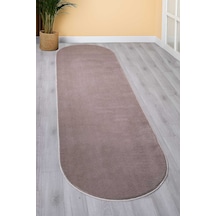 Vl Oval Comfort Ponpon Saçaklı Peluş Post Yolluk Kahverengi Oval Kahverengi Saçaksız