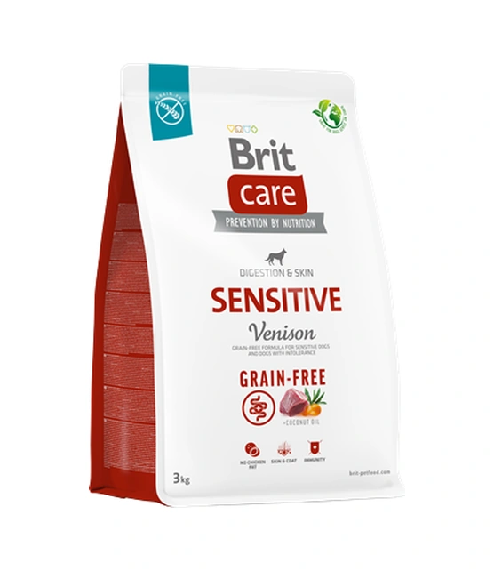 Brit Care Sindirim Sistemi, Gıda İntoleransı Ve Deri Hassasiyetine Sahip Köpekler İçin, Tahılsız, Geyik Etli Kuru Mama 3 Kg