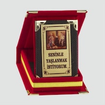 Seninle - 155 - Yaşlanmak İstiyorum Plaketi Sevgililer - Kmrsfres - Günü Hediyesi-kırmızı Çok Renkli