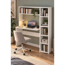 Sulorahome Kitaplıklı Çalışma Masası Beyaz