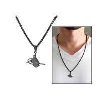 Tuğra Tasarım Siyah Renk Çelik Erkek Kolye (506248049) Metalik