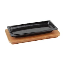 Lava Servis Tabağı 30*15 CM Ahşap Altlı