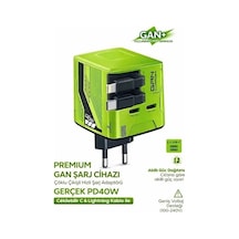 Gan+ Pd 40w Hızlı Şarj Adaptörü Çoklu Çıkış Usb-c Lightning Kablolu Hızlı Şarj Cihazı Ev Ofis Uyumlu Yeşil Çok Renkli 33404492