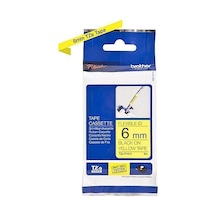Tonersepeti Brother Tze-fx611 Sarı Üzerine Siyah Etiket Şeridi