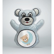 Bk Gift Sevimli Ayıcık-3 Tasarımlı Ayıcık Yastık Mavi