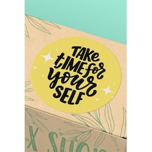 Take Time For Yourself Yuvarlak Sticker Etiket 3x3cm St2406 Çok Renkli