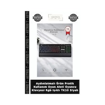 Aydınlatmalı Ürün Pratik Kullanım Oyun Aleti Oyuncu Klavyesi Rgb Işıklı Tk10 Siyah