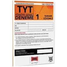 Yargı Yayınları 2023 Tyt Tamamı Çözümlü Türkiye Geneli Deneme Sınavı 1 Rüstem Kızıldağ