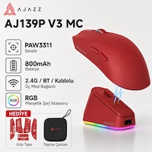 Aj139p V3 Mc Kablosuz Oyuncu Mouse-800 Mah Batarya Rgb Şarj İstasyonu Çanta Ve Tape Diğer
