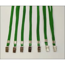 Boyun Askı Ipi.Yaka Kartı Askısı.Yaka Kartı Metal Klipsi Yeşil Ip