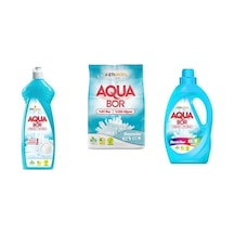 Aquabor Doğal Mineralli Elde Bulaşık + 4 Kg Beyaz + Sıvı Renkliler 3 Lü Set 0.75 LT - 2.5 LT - 12 KG 71328836