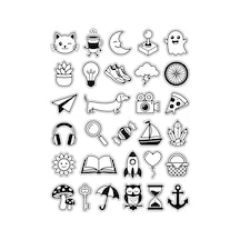 30 Adet Minimalist Siyah Beyaz Figür Sticker Seti - Laptop Defter Ajanda İçin