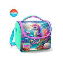 Coral High Kids Mavi Su Yeşili Denizatı Desenli Thermo Beslenme Çantas 11788 Mor - Turkuaz