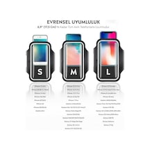 İphone Xiaomi İle Uyumlu Universal 6,9" İnç E Kadar Uyumlu Anahtar Koyma Bölmeli Spor Koşu Yürüyüş İçin Kol Bandı Siyah 0.05 M